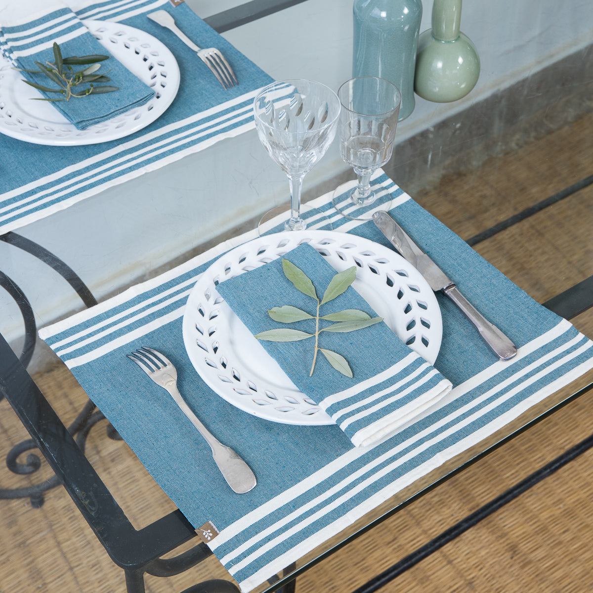 Mahdia Placemat (X4) - Petrol Blue - Cotton