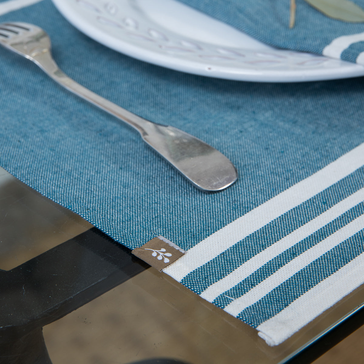 Mahdia Placemat (X4) - Petrol Blue - Cotton