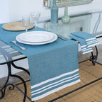 Cotton Table Runner 50x150 - Mahdia - Petrol Blue