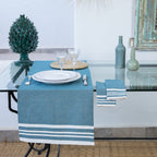 Cotton Table Runner 50x150 - Mahdia - Petrol Blue