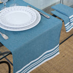 Cotton Table Runner 50x150 - Mahdia - Petrol Blue