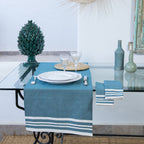 Cotton Table Runner 50x150 - Mahdia - Petrol Blue