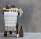 Bath towels (1+2) cotton 100x200+2(40x60) HAMPTONS white / silver