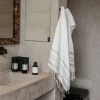 Bath towels (1+2) cotton 100x200+2(40x60) HAMPTONS white / silver