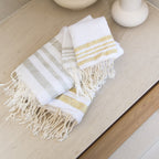 Bath towels (1+2) cotton 100x200+2(40x60) HAMPTONS white / silver