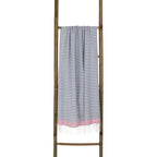 Cotton pareo fouta 100x200 BORA BORA denim blue / fuchsia pink