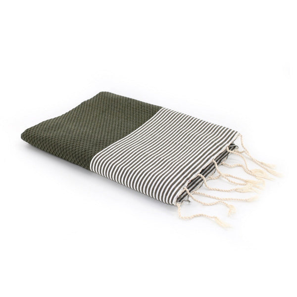 Ibiza - Fouta Nid D'Abeille - Vert Kaki
