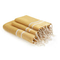 Stockholm Bath Set with 1 Fouta Towel + 2 Cotton Towels - Yellow