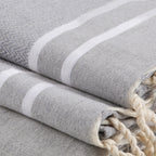 Stockholm Bath Set with 1 Fouta Towel + 2 Cotton Towels - Grey