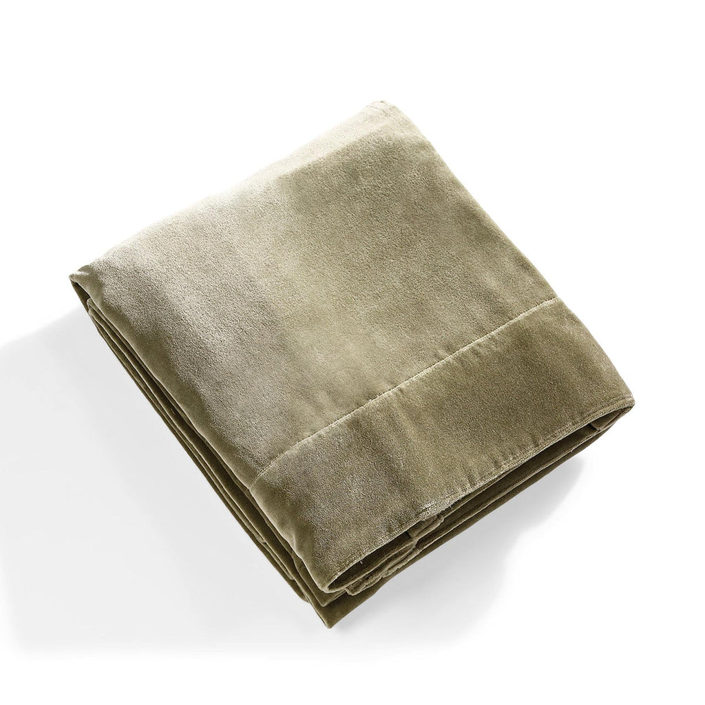 Velvet - Tab-Top Curtain - Cotton Velvet - Khaki Green