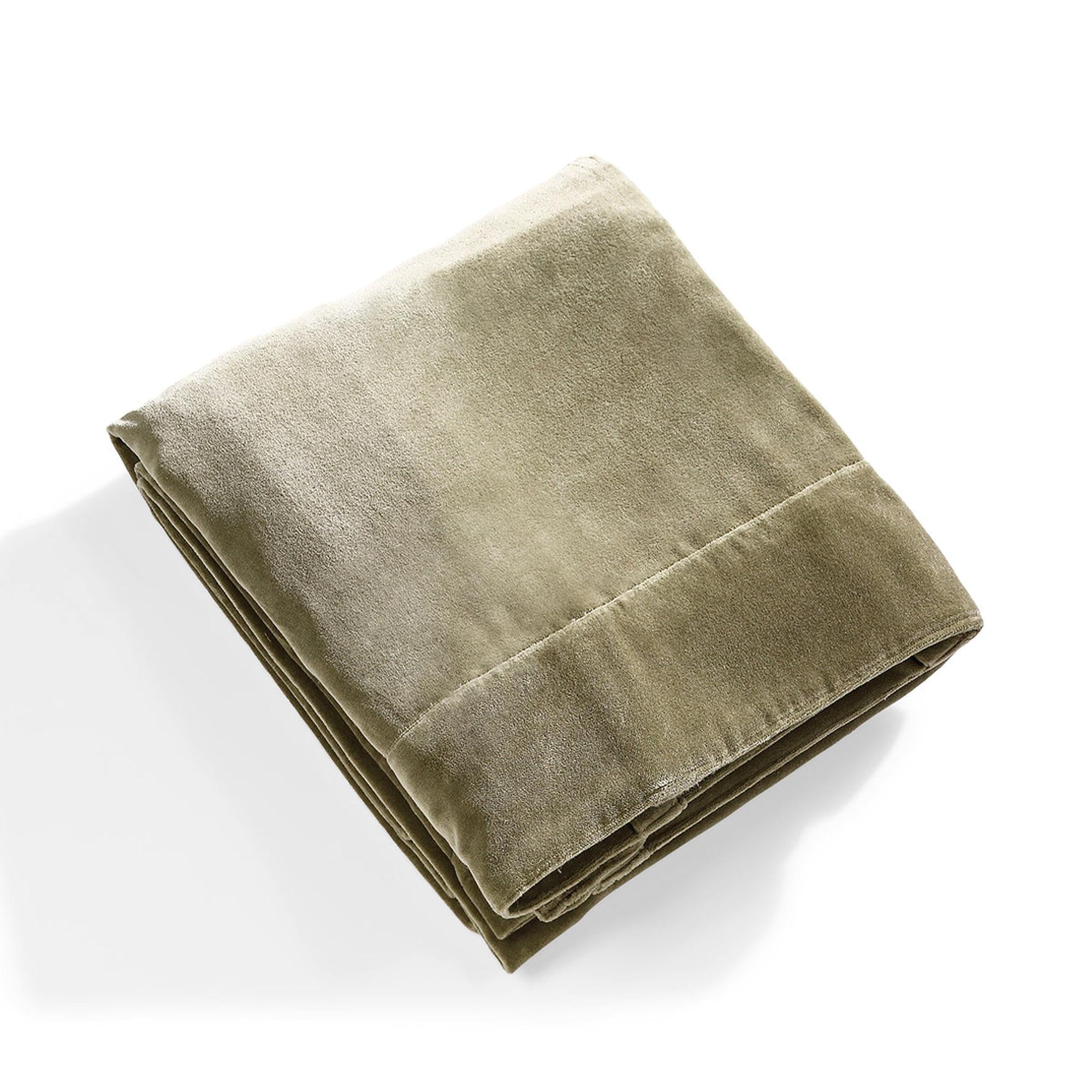 Velvet - Tab-Top Curtain - Cotton Velvet - Khaki Green