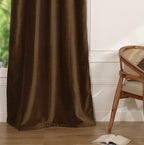 Velvet - Rideau À Passant - Velours De Coton - Brun Chêne