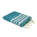 Honeycomb cotton fouta 100x200 HAMPTONS duck green / silver