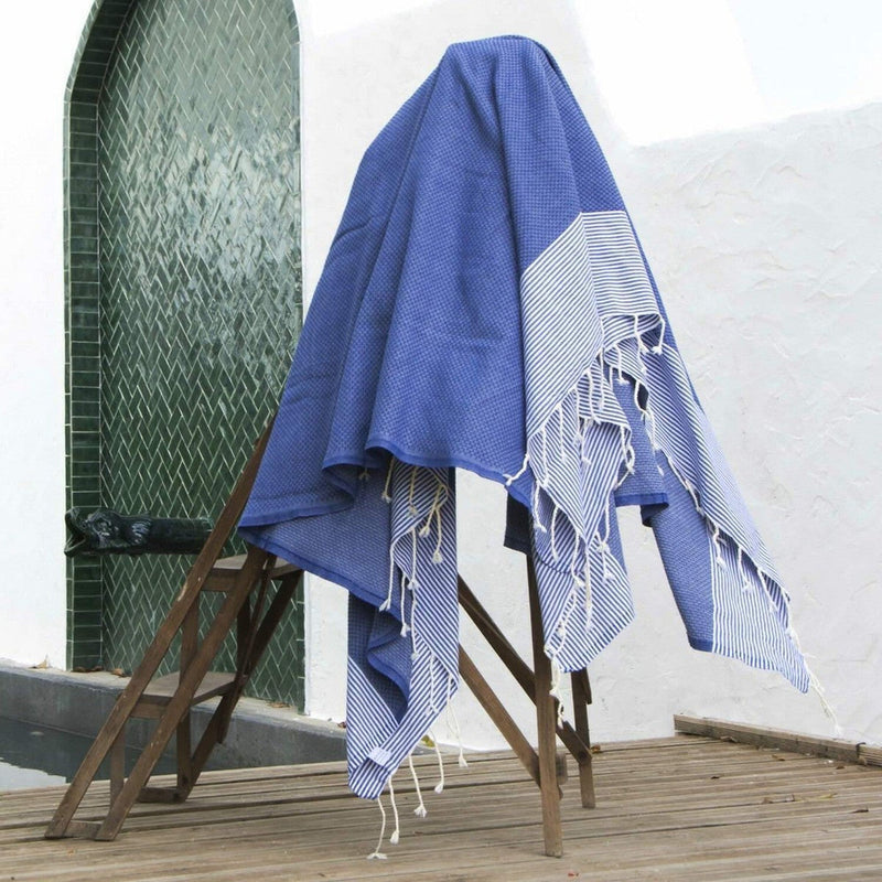 Fouta XXL - Cotton - Greek Blue - Ibiza