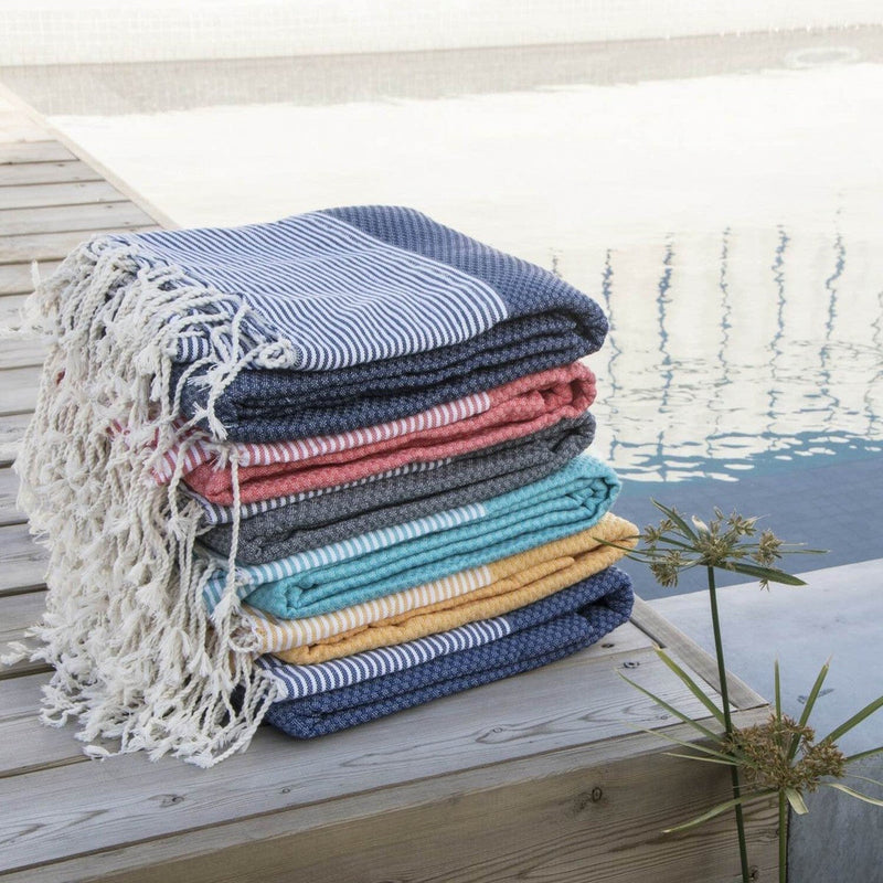 Fouta XXL - Cotton - Greek Blue - Ibiza