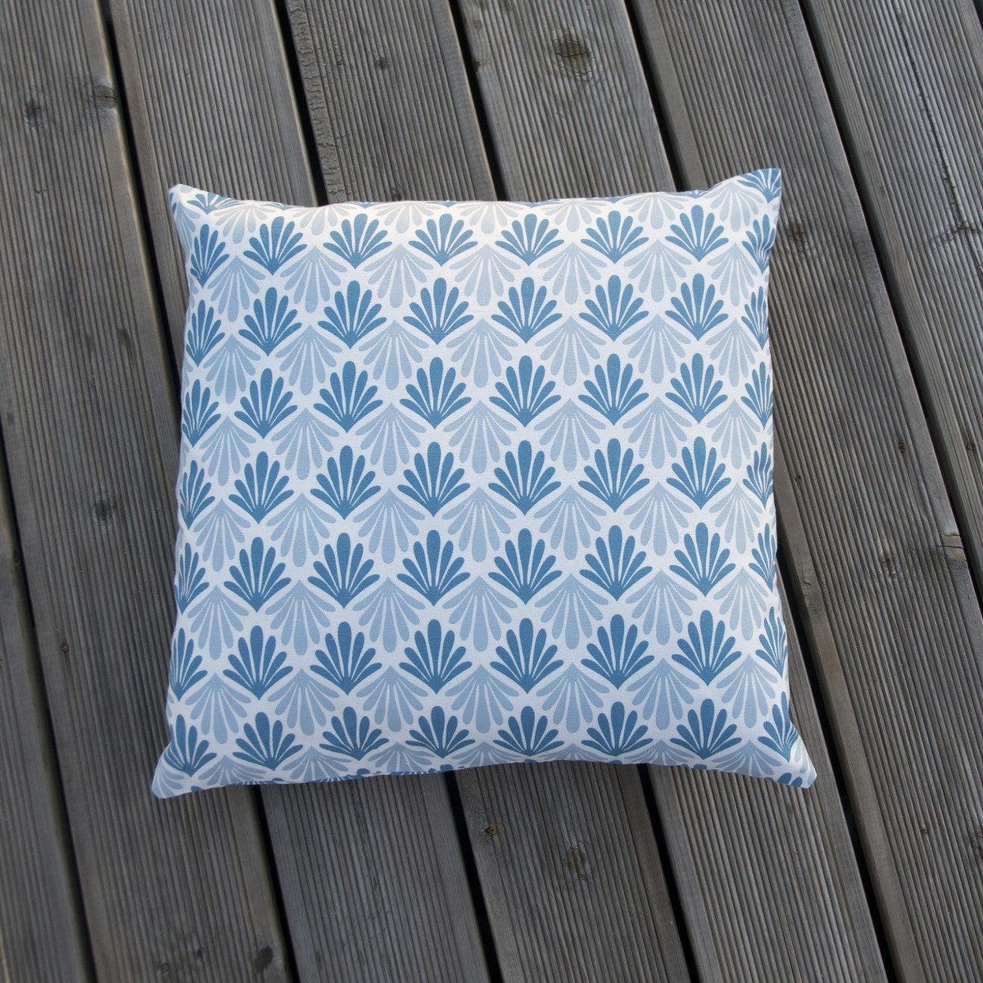Funda de cojín de exterior - Algodón - Azul - Pavo real