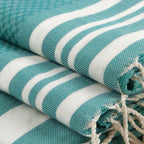 Bath towels (1+2) cotton 100x200+2(40x60) HAMPTONS duck green / white