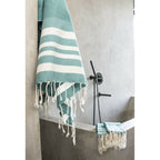 Bath towels (1+2) cotton 100x200+2(40x60) HAMPTONS duck green / white