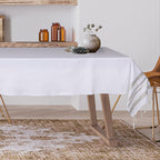 Cotton tablecloth 150x250 HAMPTONS white / silver