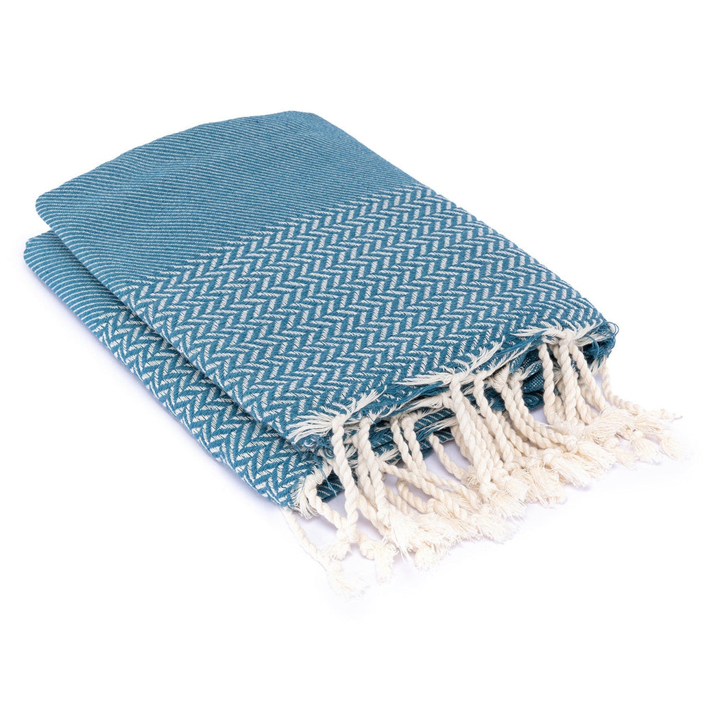 Oslo - Plaid - Coton - Bleu Pétrole