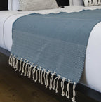 Oslo - Plaid - Coton - Bleu Pétrole