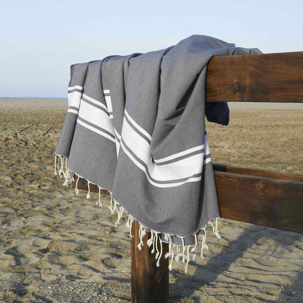 Fouta Xxl St Tropez - Gris Medio - Algodón