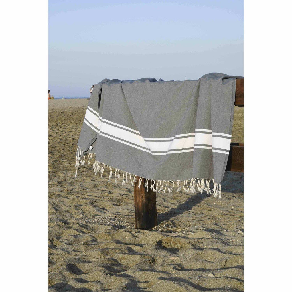 Fouta Xxl St Tropez - Gris Medio - Algodón