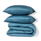 Gai - Lot Parure & Taies - Coton Bio & Lyocell - Bleu Orage