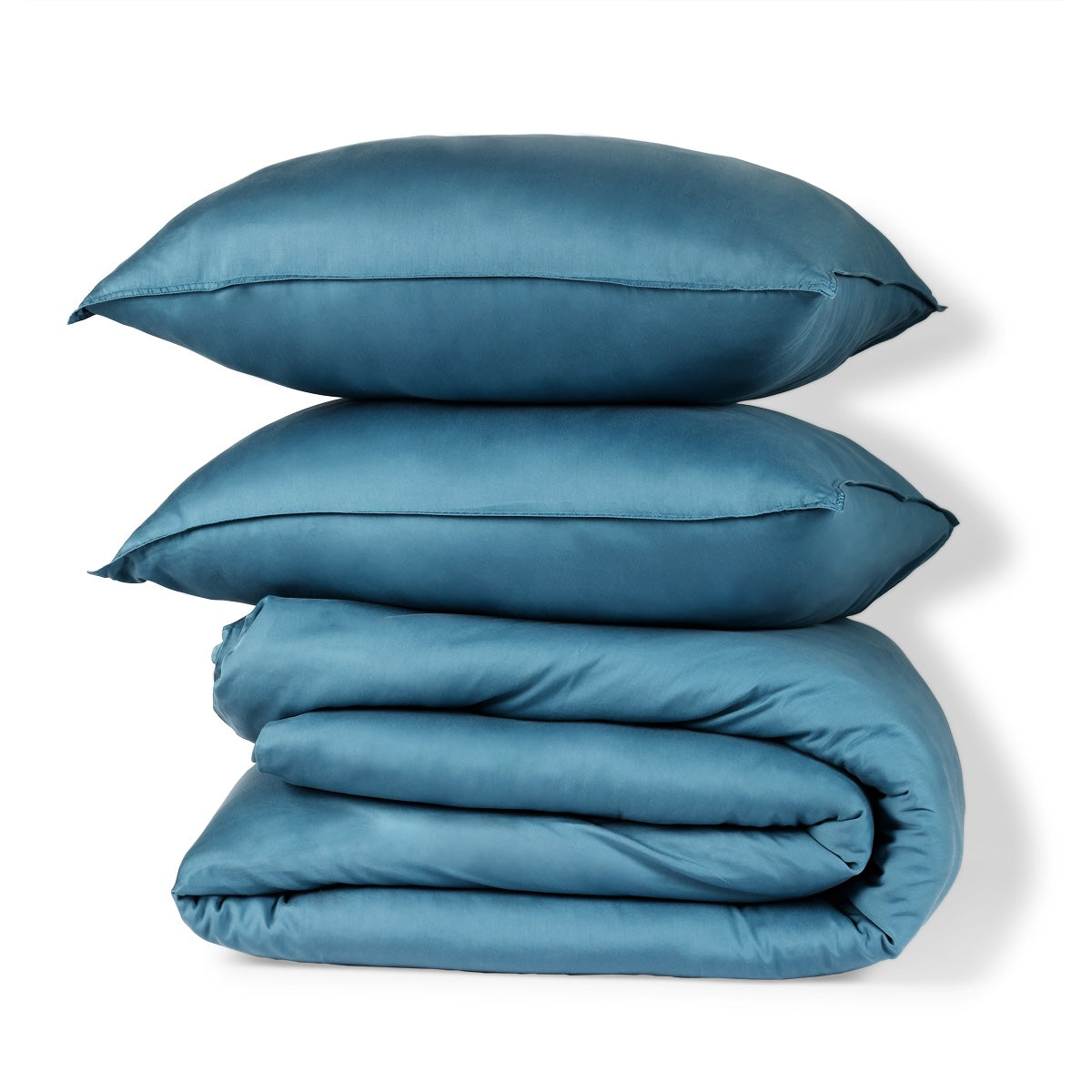 Gai - Lot Parure & Taies - Coton Bio & Lyocell - Bleu Orage