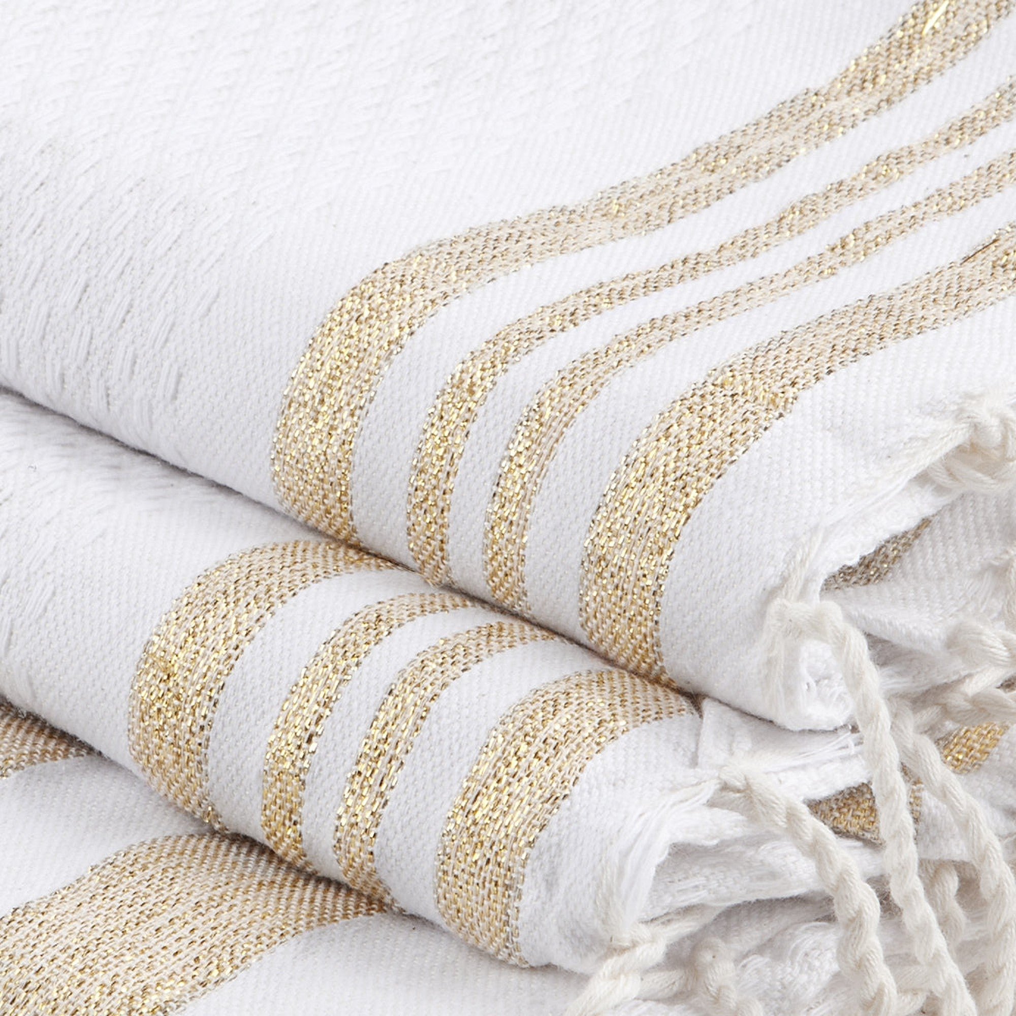 Bath towels (1+2) cotton 100x200+2(40x60) HAMPTONS white / gold