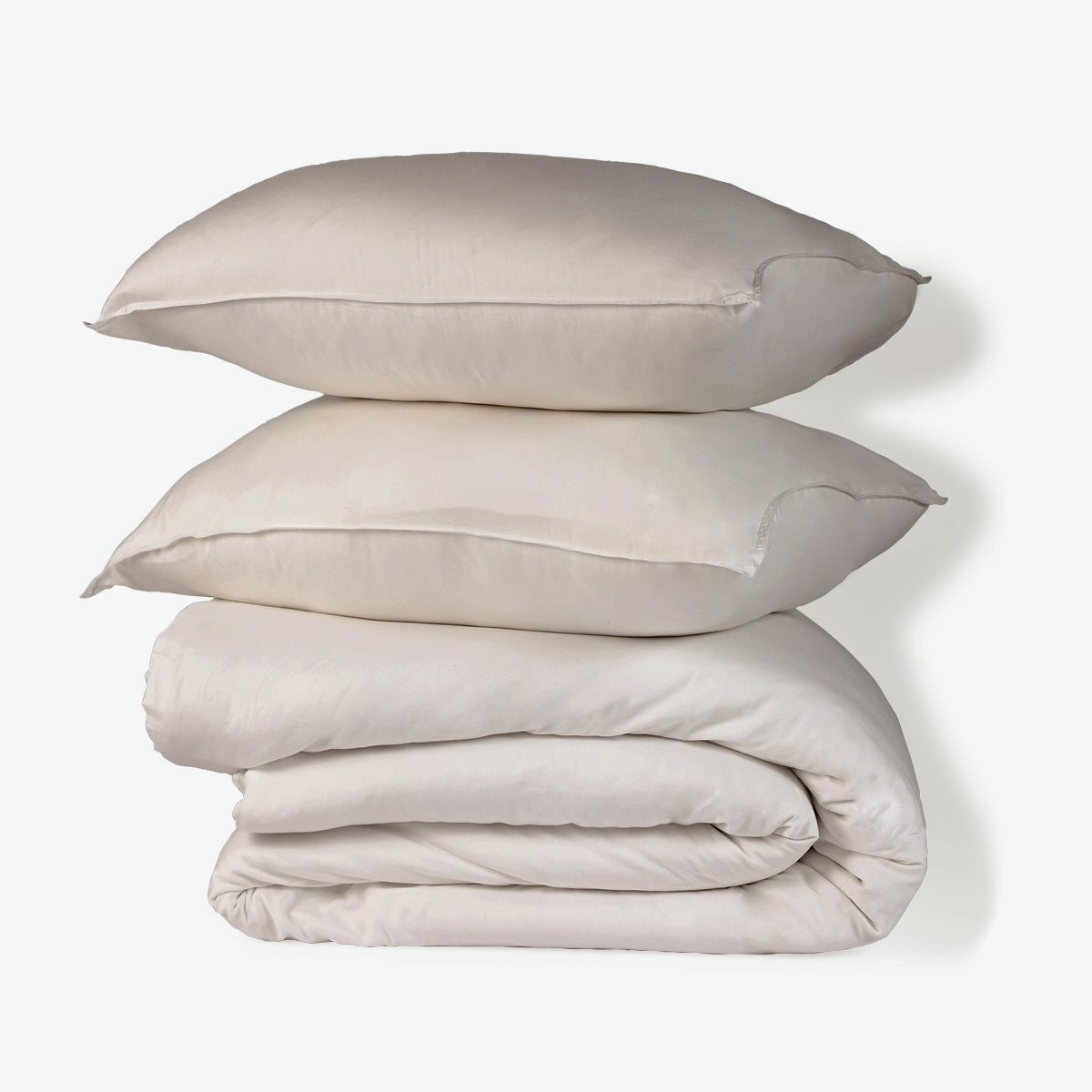 Gaia - Bedding Set + Pillowcases - Organic Cotton & Lyocell - Greige