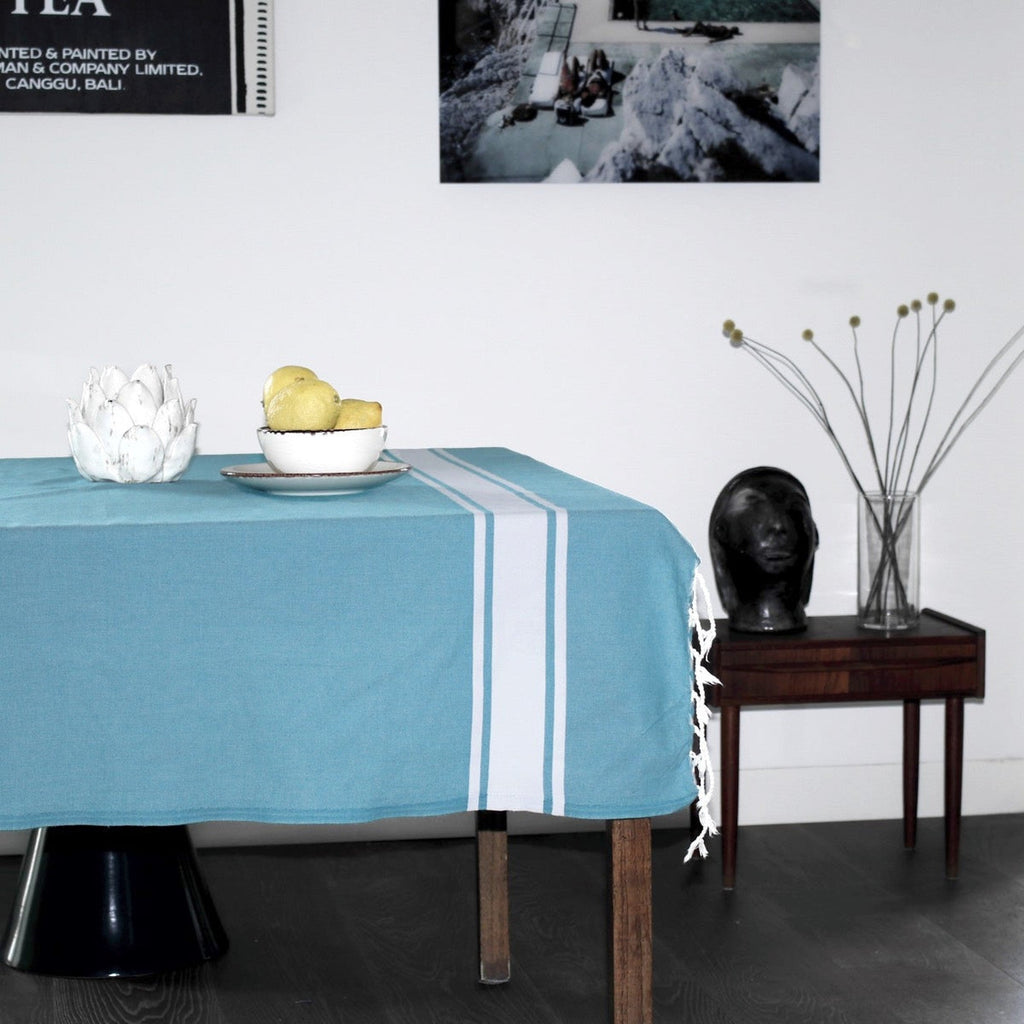 Mantel de algodón 150x250 ST TROPEZ verde pato