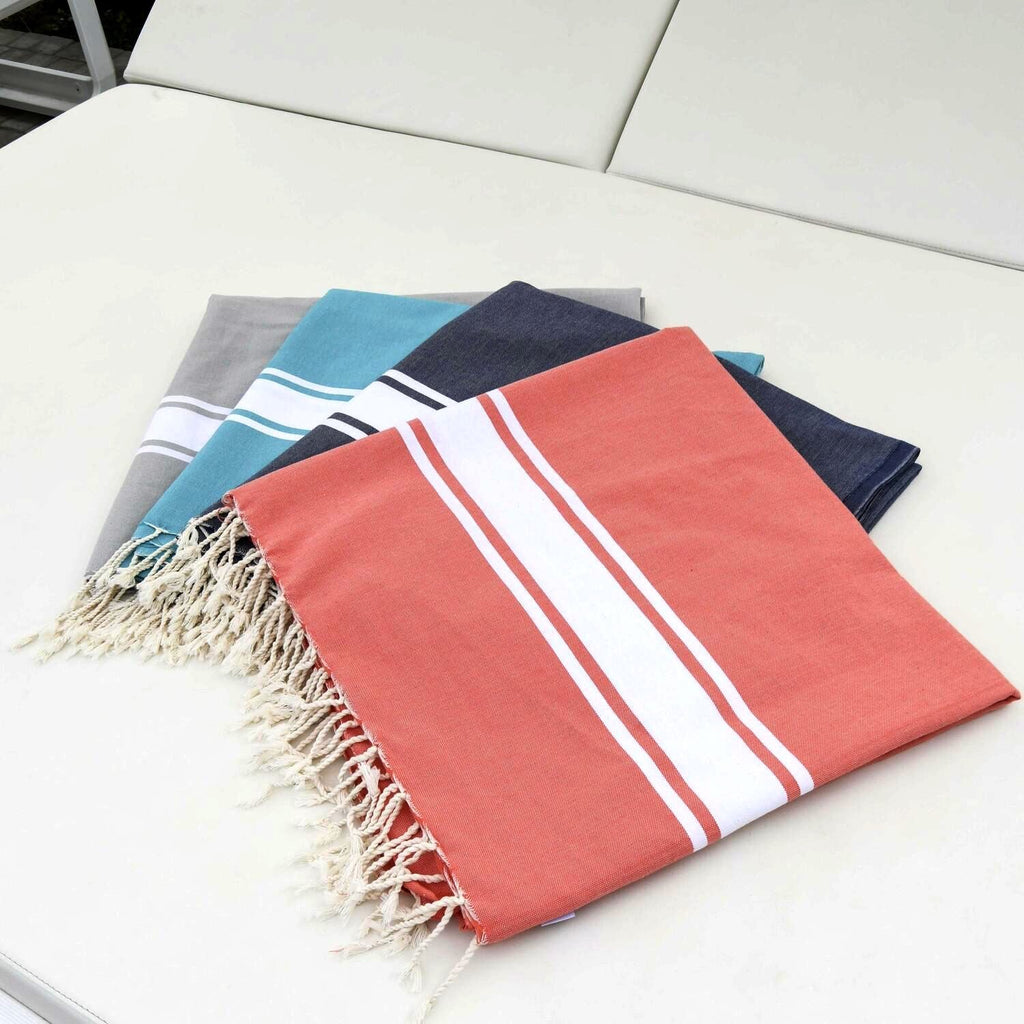 Fouta Xxl St Tropez - Naranja Coral - Algodón