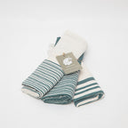 Set of 3 Cotton Tea Towels 45x70 - Mahdia - Petrol Blue