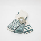 Set of 3 Cotton Tea Towels 45x70 - Mahdia - Petrol Blue