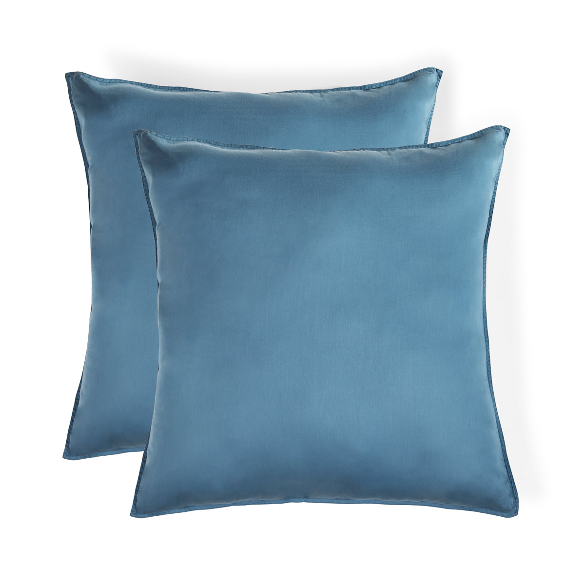 Gaia - Lot De 2 Taies D'Oreiller - Coton Bio & Lyocell - Bleu Orage