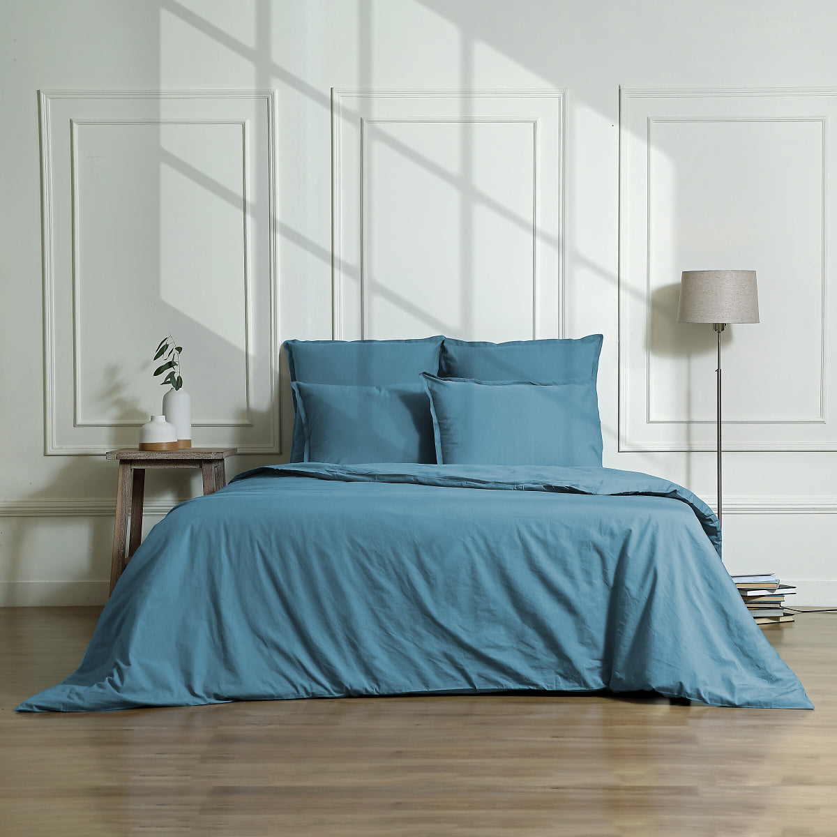 Gaia - Lot De 2 Taies D'Oreiller - Coton Bio & Lyocell - Bleu Orage