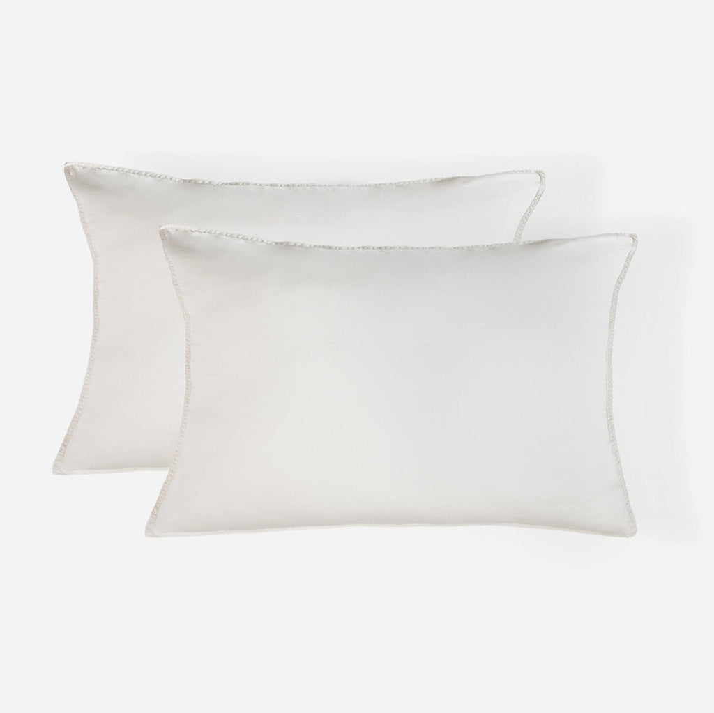 Gaia - Lot De 2 Taies D'Oreiller - Coton Bio & Lyocell - Grège