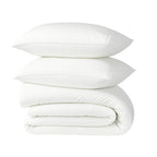 Gaia - Parure + Taies - Satin Lavé De Coton Bio - Blanc