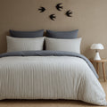 Lunar - Bed Linen Set - Washed Cotton - Storm Blue