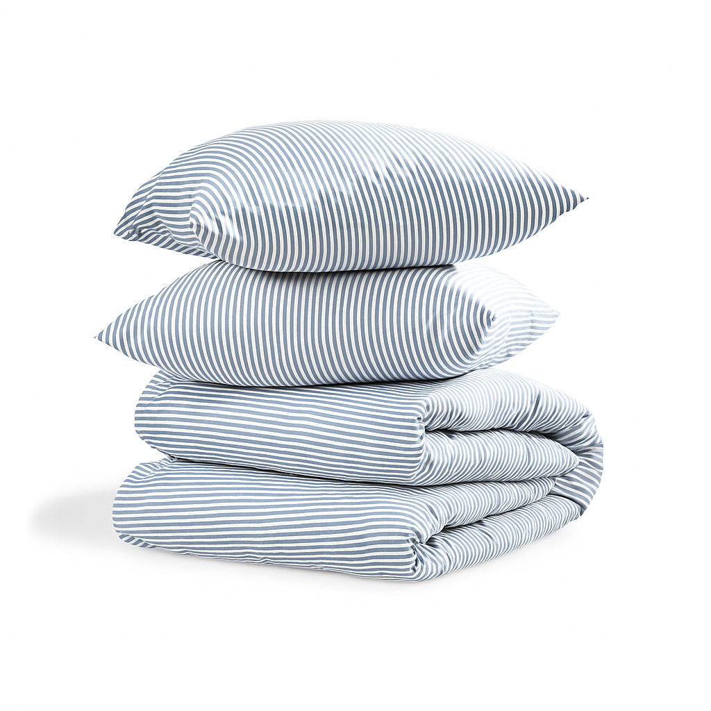 Lunar - Bed Linen Set - Washed Cotton - Storm Blue