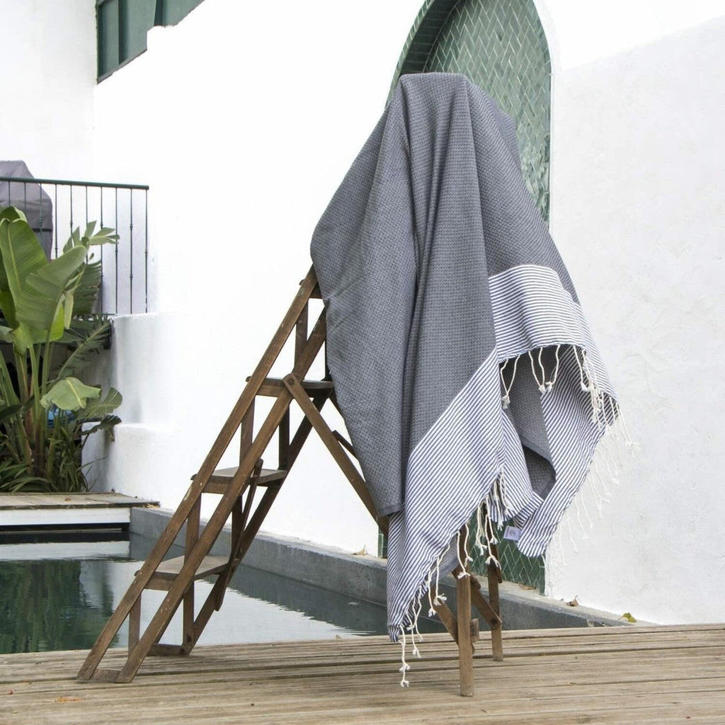 Fouta XXL algodón 200x200 IBIZA gris medio