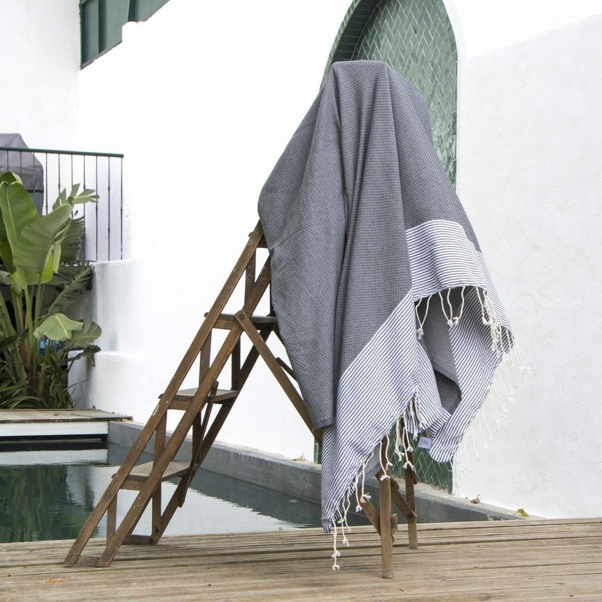 Fouta XXL algodón 200x200 IBIZA gris medio