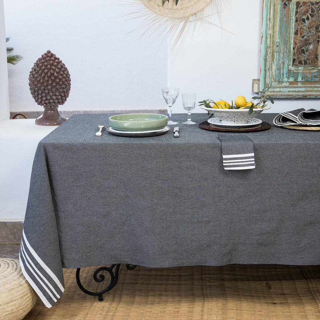 Mahdia - Table Set - Cotton - Black