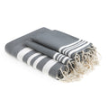 Bath towels (1+2) cotton 100x200+2(40x60) HAMPTONS medium gray / white
