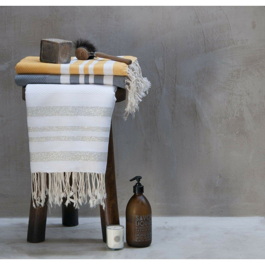 Bath towels (1+2) cotton 100x200+2(40x60) HAMPTONS medium gray / white