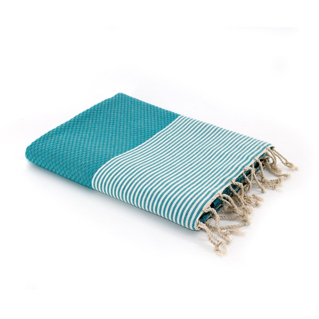Honeycomb cotton fouta 100x200 IBIZA duck green