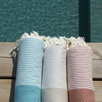 Honeycomb cotton fouta 100x200 IBIZA duck green