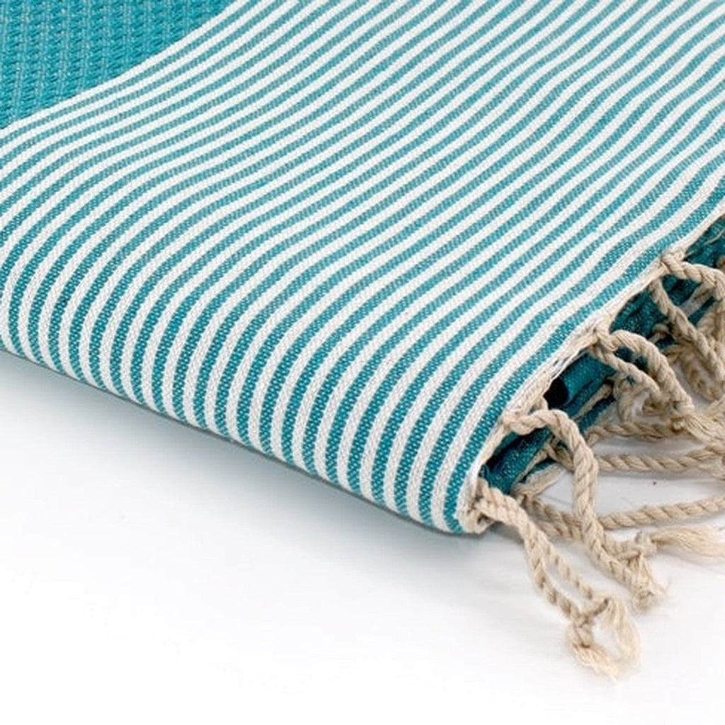 Honeycomb cotton fouta 100x200 IBIZA duck green