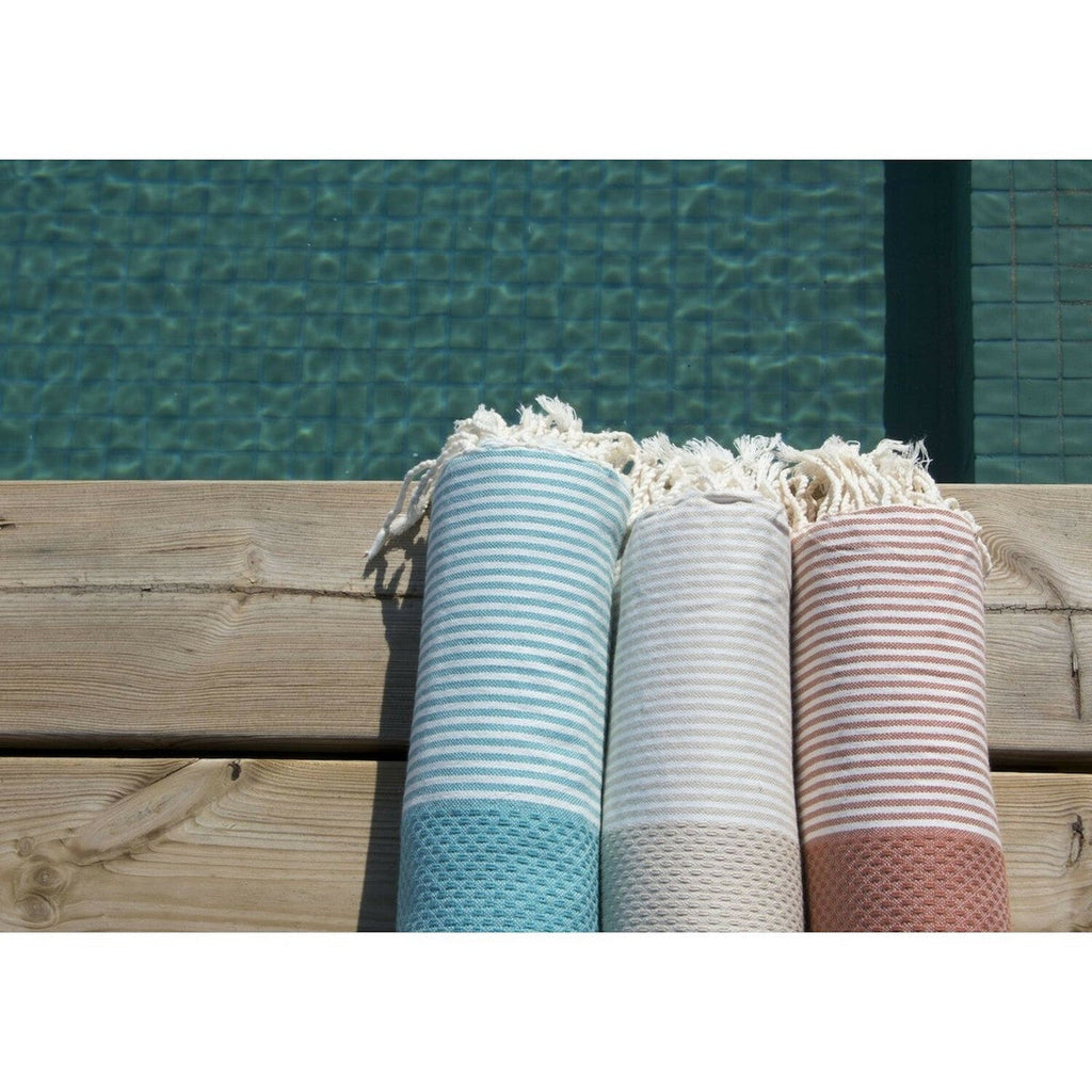 Honeycomb cotton fouta 100x200 IBIZA duck green